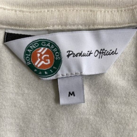 ROLAND GARROS Paris Tennis French Open Ivory T-Shirt Medium - Picture 10 of 12